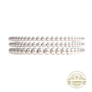 Silver Gold-filled Beaded Bracelet Set of 4mm, 5mm and 6mm Stack